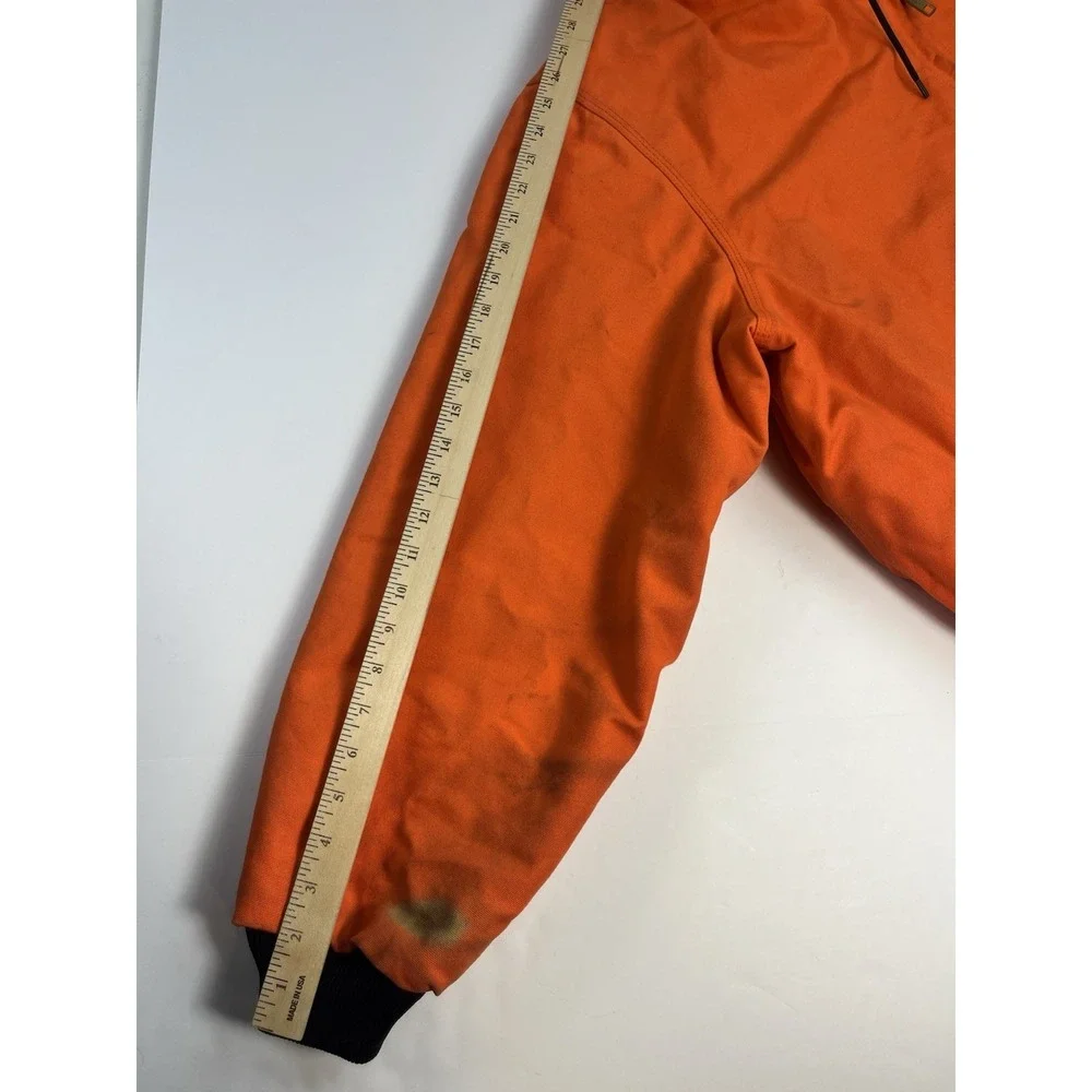 Vintage Carhartt Jacket J140 BLZ Orange Mens XL Quilt Lined Hood Blaze USA Made